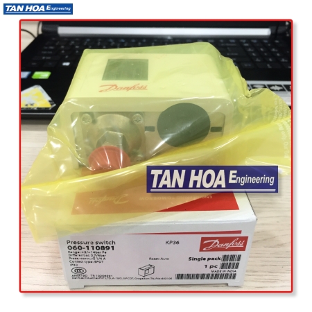 Công tắc áp suất Danfoss KP36, Range 2-14bar, Diff 0,7-4Bar, Cone G1/4  (India/Auto) 060-110891